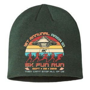 1st Annual Area 51 5K Fun Run Funny Retro Alien Sustainable Beanie