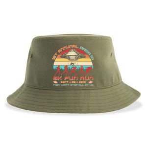 1st Annual Area 51 5K Fun Run Funny Retro Alien Sustainable Bucket Hat