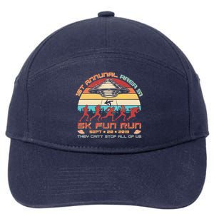 1st Annual Area 51 5K Fun Run Funny Retro Alien 7-Panel Snapback Hat