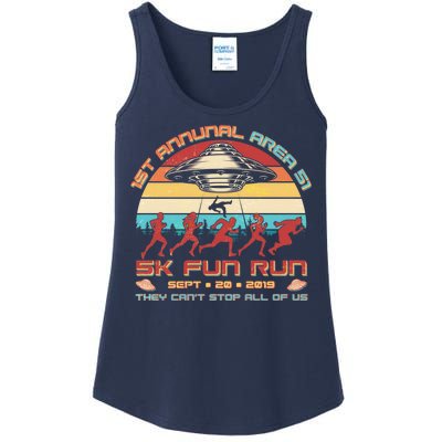 1st Annual Area 51 5K Fun Run Funny Retro Alien Ladies Essential Tank