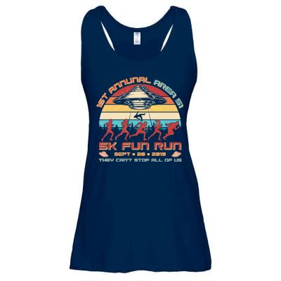 1st Annual Area 51 5K Fun Run Funny Retro Alien Ladies Essential Flowy Tank