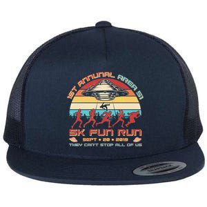 1st Annual Area 51 5K Fun Run Funny Retro Alien Flat Bill Trucker Hat