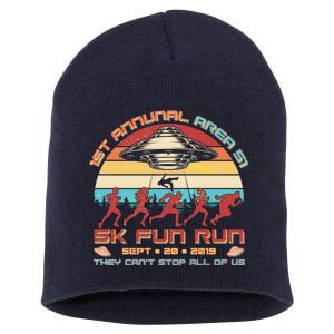 1st Annual Area 51 5K Fun Run Funny Retro Alien Short Acrylic Beanie