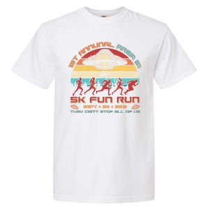 1st Annual Area 51 5K Fun Run Funny Retro Alien Garment-Dyed Heavyweight T-Shirt