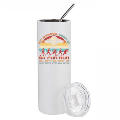 1st Annual Area 51 5K Fun Run Funny Retro Alien Stainless Steel Tumbler