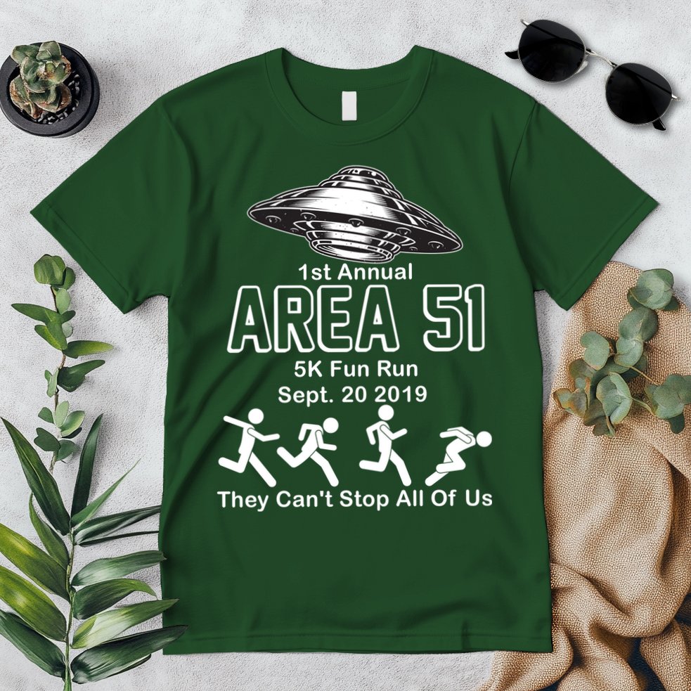 1st Annual Area 51 Fun Run Sept. 20, 2019 Premium T-Shirt