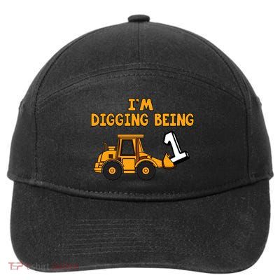 1st Birthday I'm Digging Being One 7-Panel Snapback Hat