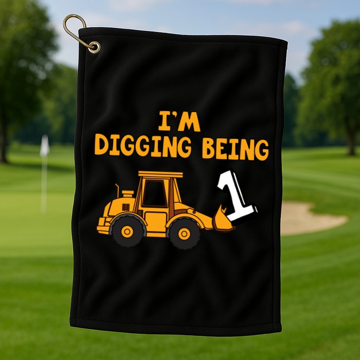1st Birthday I'm Digging Being One Golf Towel