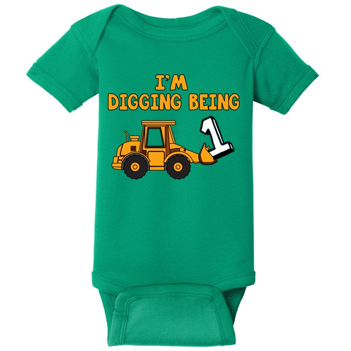1st Birthday I'm Digging Being One Baby Bodysuit