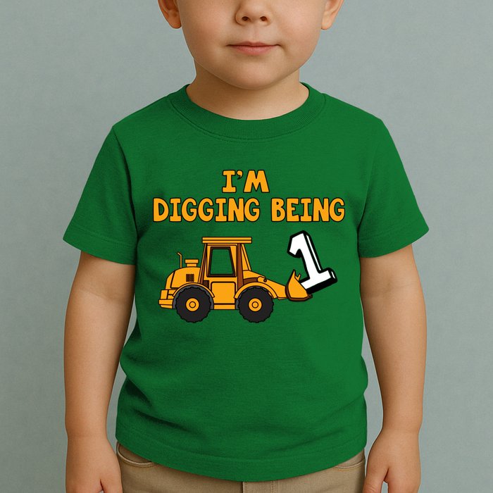 1st Birthday I'm Digging Being One Toddler T-Shirt