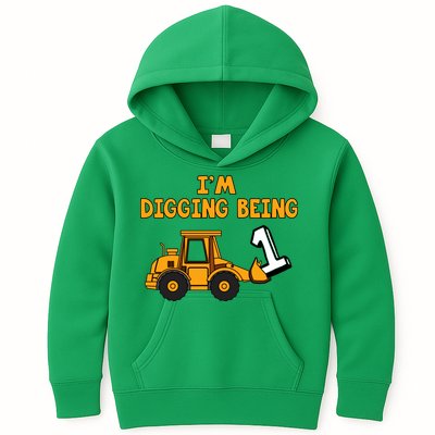 1st Birthday I'm Digging Being One Kids Hoodie