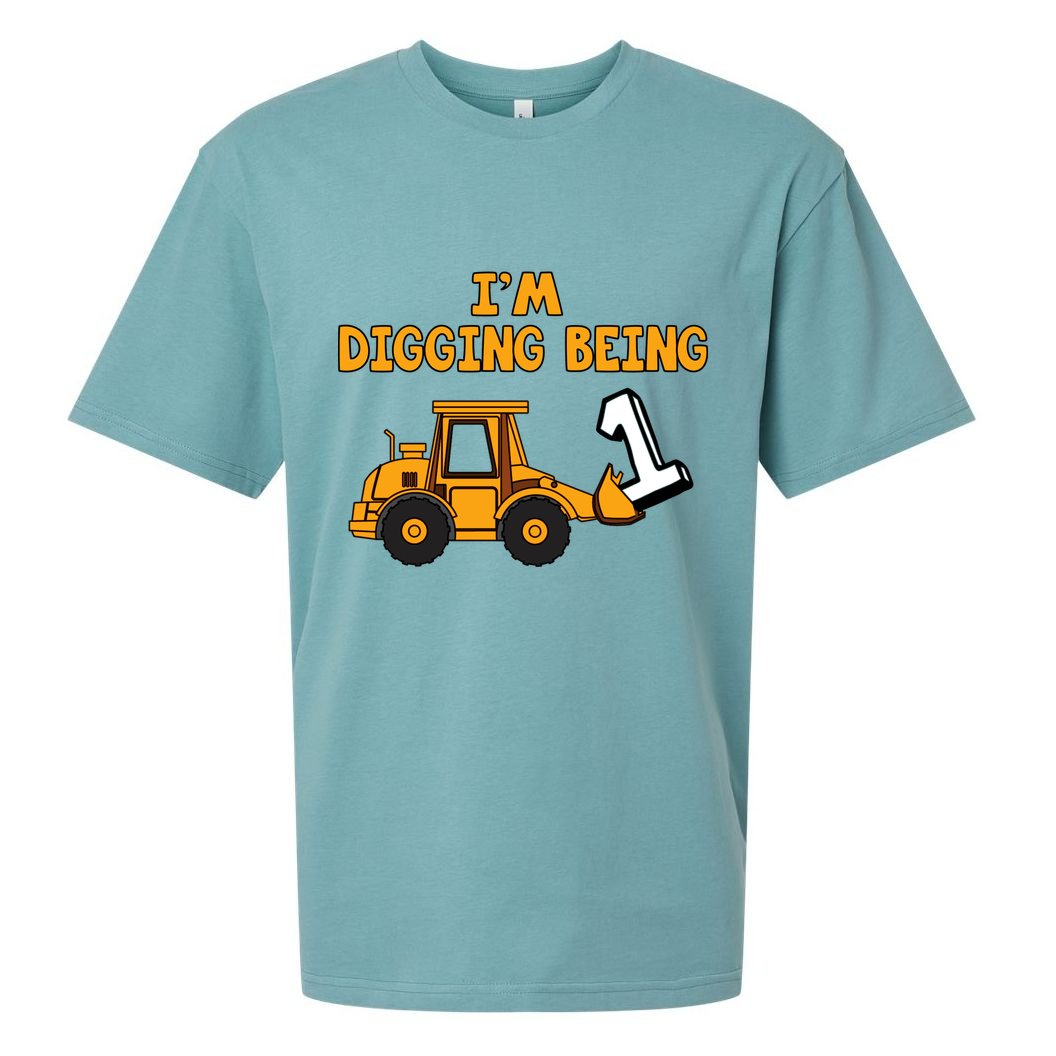 1st Birthday I'm Digging Being One Sueded Cloud Jersey T-Shirt