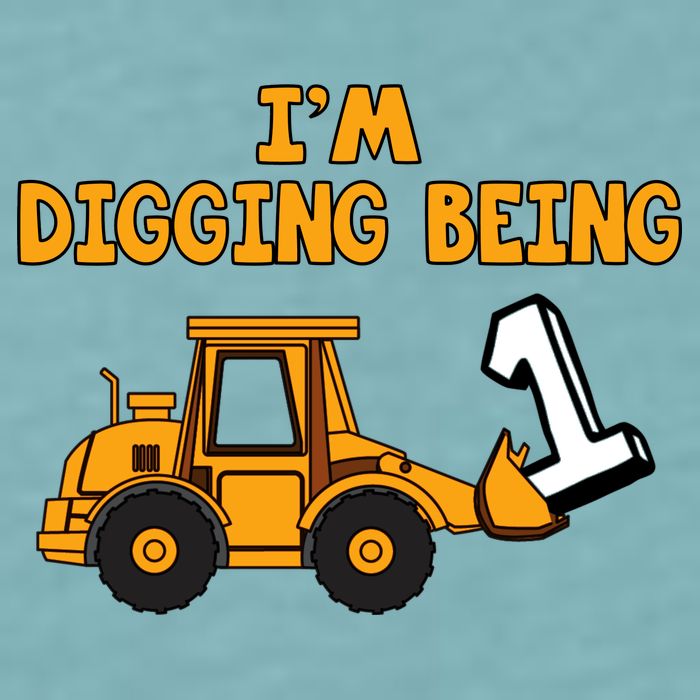 1st Birthday I'm Digging Being One Sueded Cloud Jersey T-Shirt