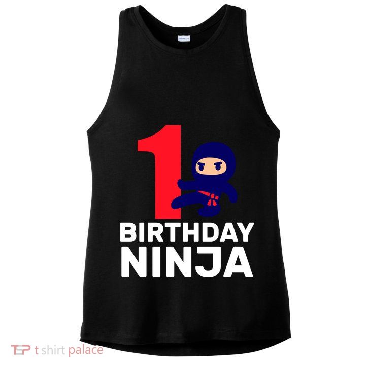 1st Birthday Ninja  Ladies PosiCharge Tri-Blend Wicking Tank