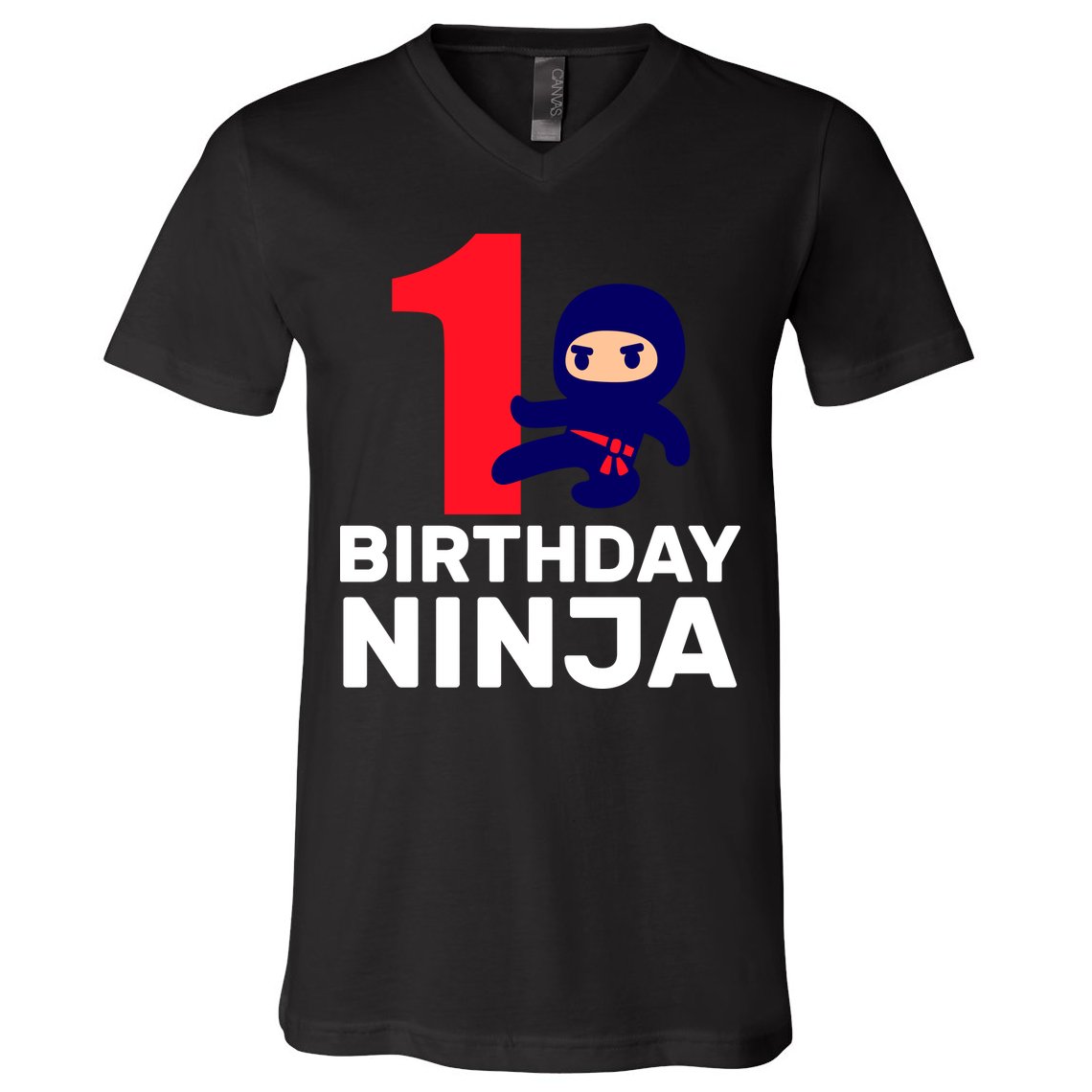 1st Birthday Ninja  V-Neck T-Shirt