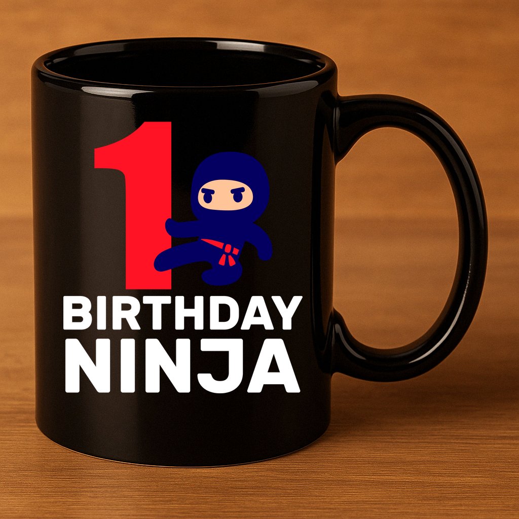 1st Birthday Ninja  11oz C Handle Ceramic Mug