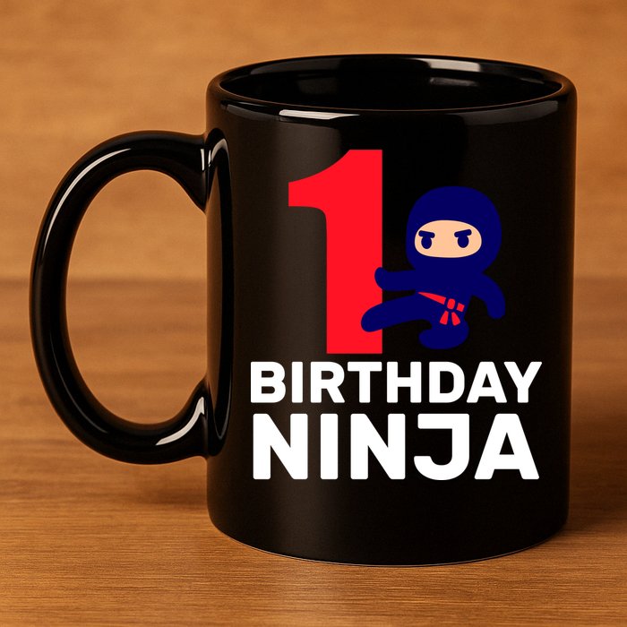 1st Birthday Ninja  11oz C Handle Ceramic Mug