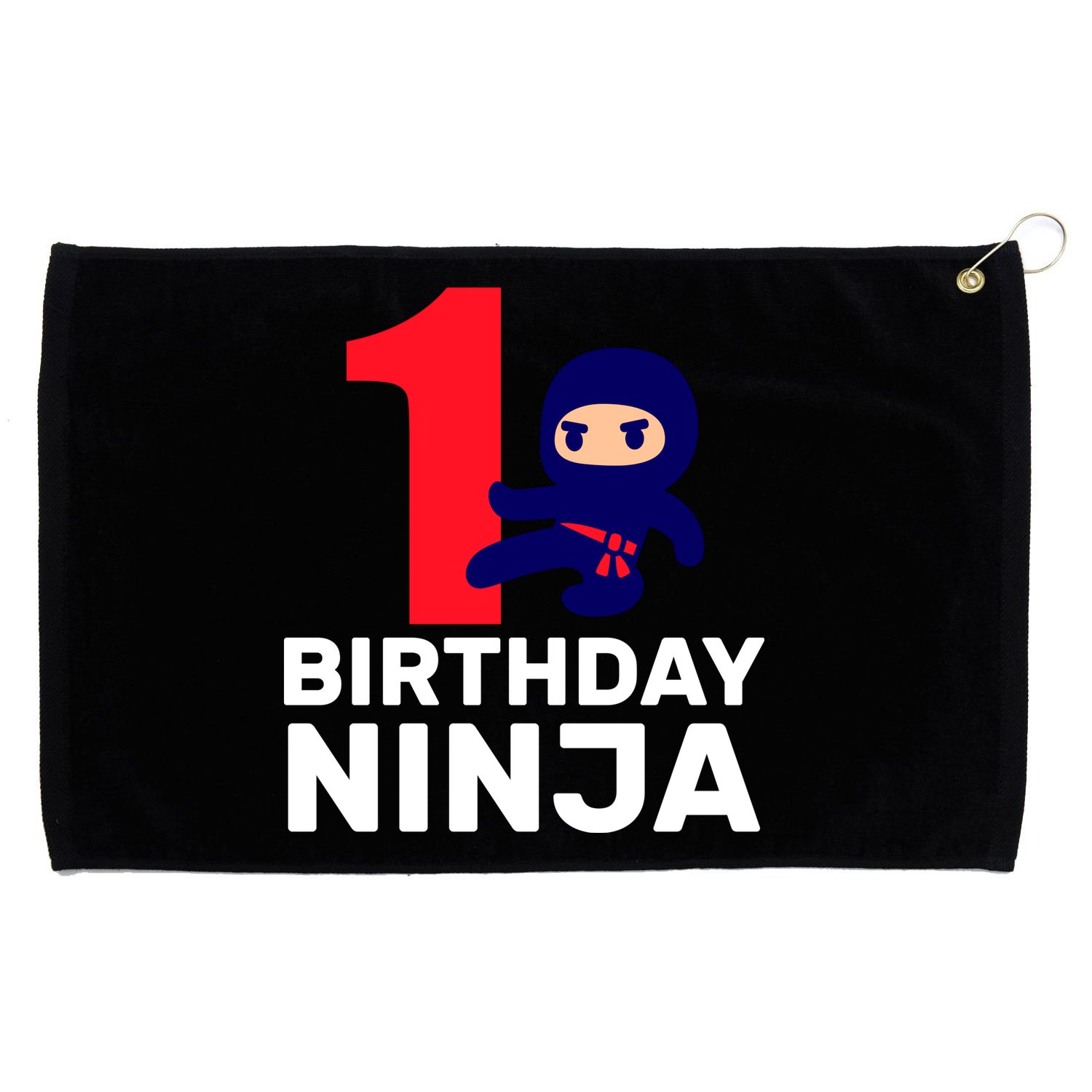 1st Birthday Ninja  Grommeted Golf Towel