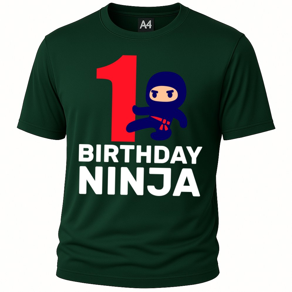 1st Birthday Ninja  Cooling Performance Crew T-Shirt
