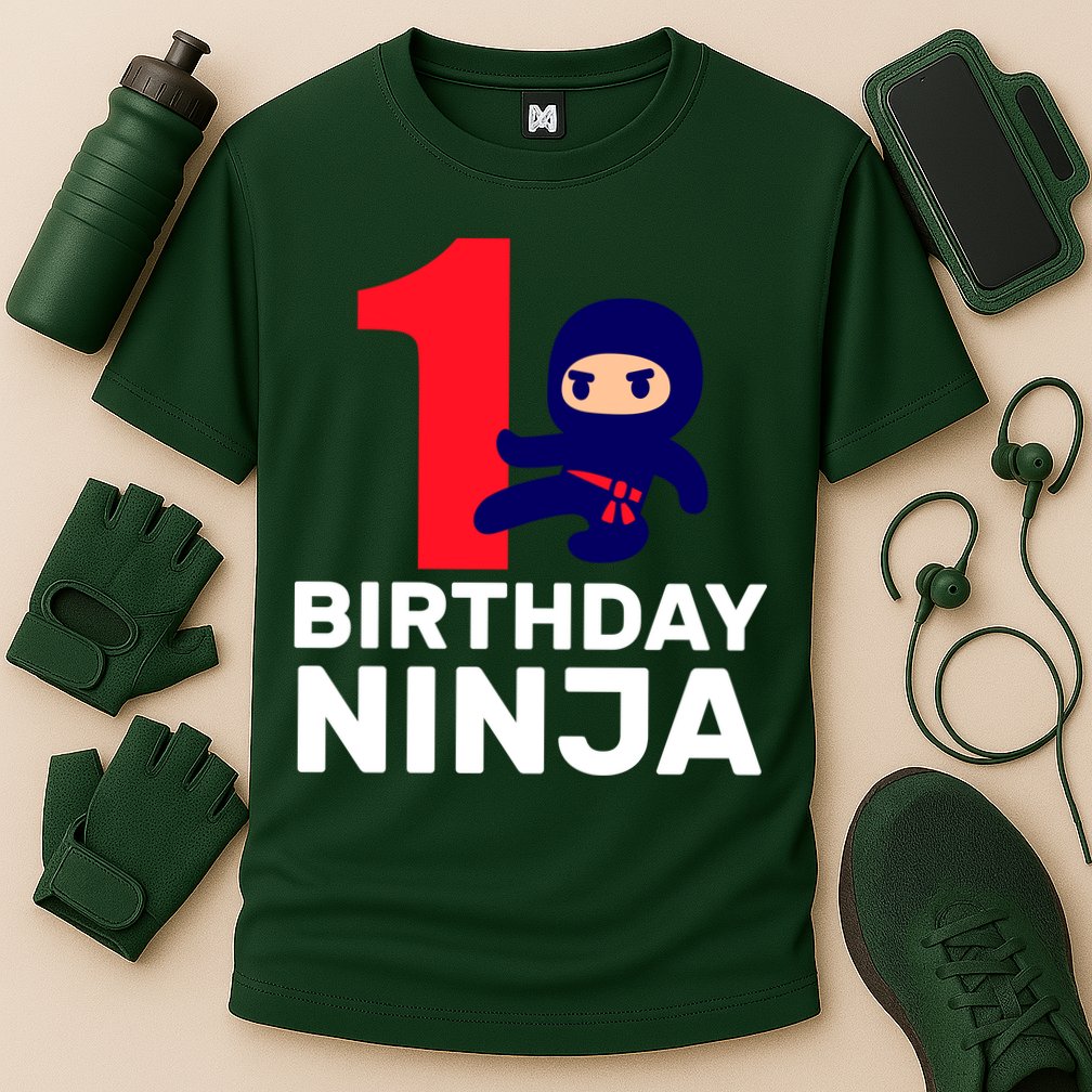 1st Birthday Ninja  Cooling Performance Crew T-Shirt