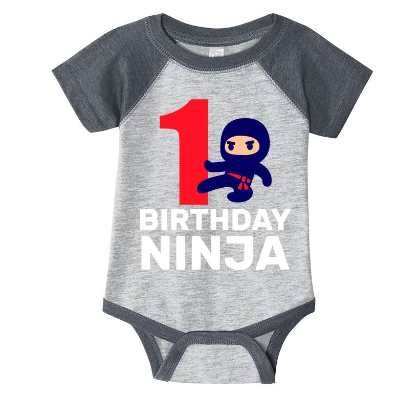 1st Birthday Ninja  Infant Baby Jersey Bodysuit