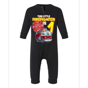 1st Birthday This Little Firefighter Is 1 Infant Fleece One Piece