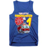 1st Birthday This Little Firefighter Is 1 Tank Top