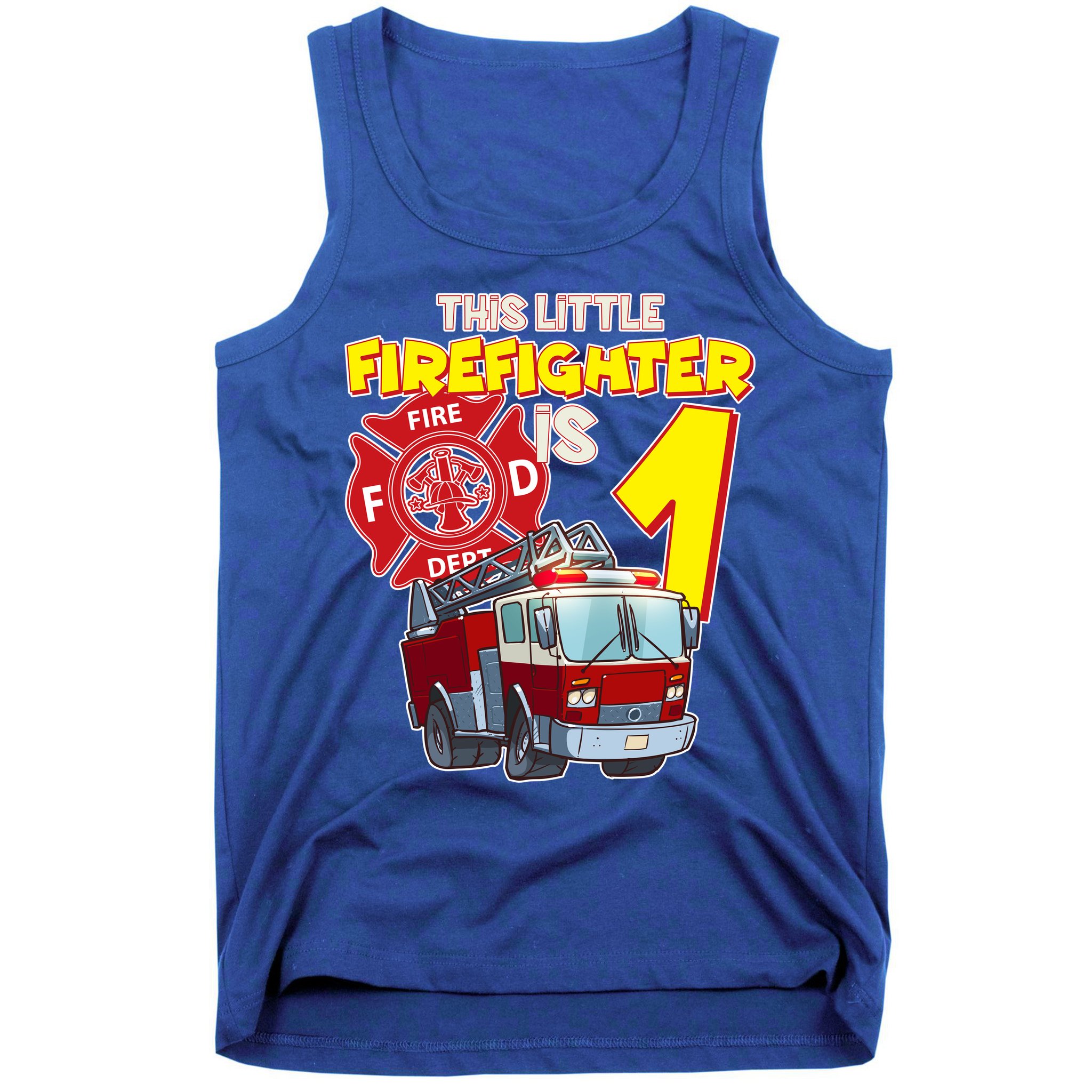 1st Birthday This Little Firefighter Is 1 Tank Top