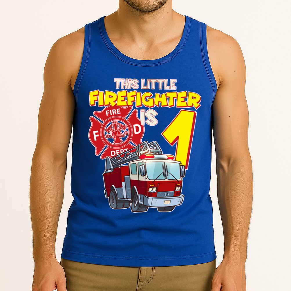 1st Birthday This Little Firefighter Is 1 Tank Top