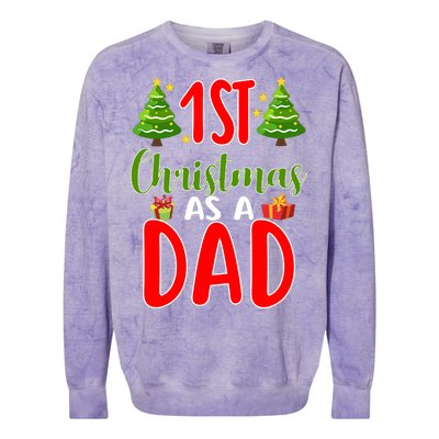 1st Christmas As A Dad Colorblast Crewneck Sweatshirt