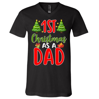 1st Christmas As A Dad V-Neck T-Shirt