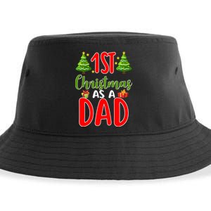 1st Christmas As A Dad Sustainable Bucket Hat