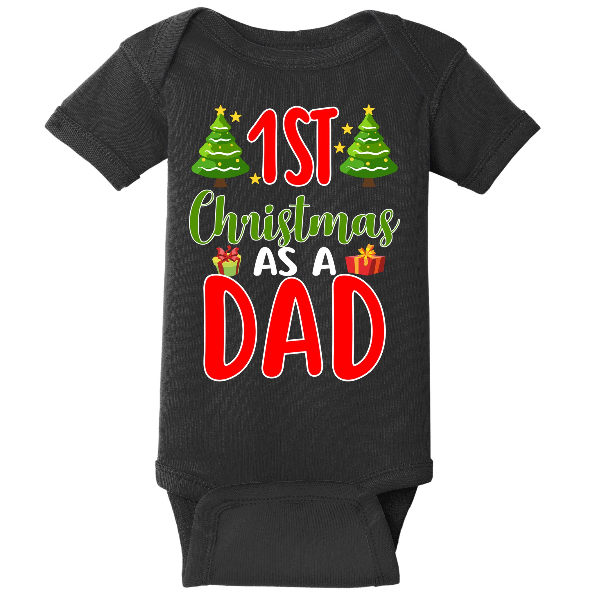 1st Christmas As A Dad Baby Bodysuit