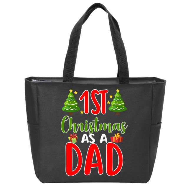 1st Christmas As A Dad Zip Tote Bag