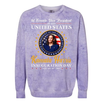 1st First Female Vice President of the United States Kamala Harris Colorblast Crewneck Sweatshirt