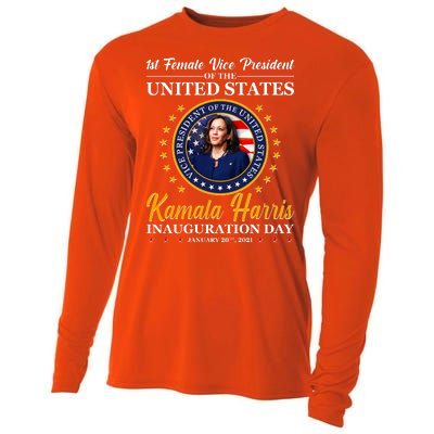 1st First Female Vice President of the United States Kamala Harris Cooling Performance Long Sleeve Crew