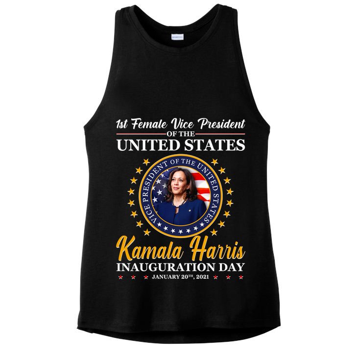 1st First Female Vice President of the United States Kamala Harris Ladies PosiCharge Tri-Blend Wicking Tank