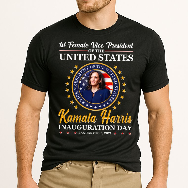 1st First Female Vice President of the United States Kamala Harris Cooling Performance Crew T-Shirt
