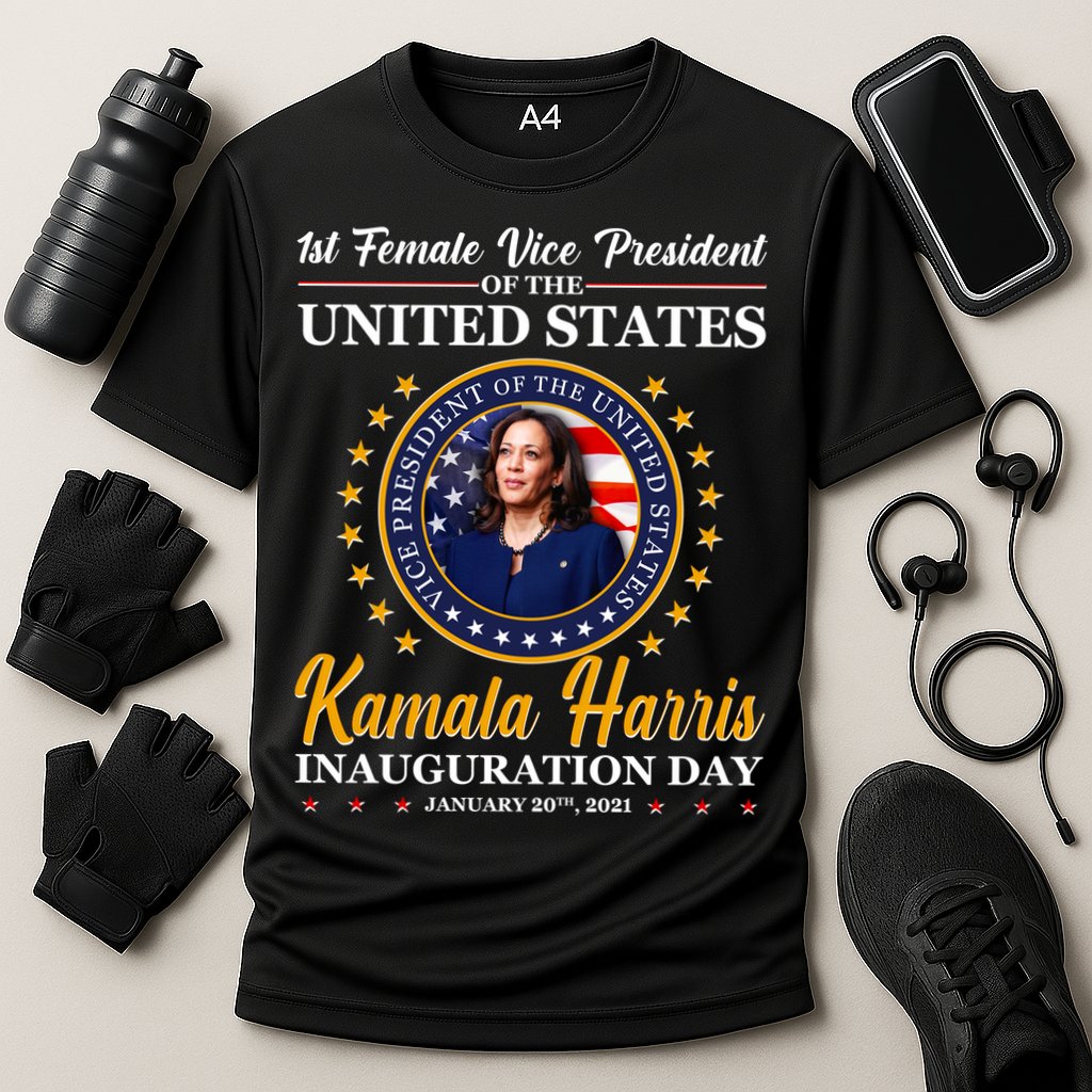 1st First Female Vice President of the United States Kamala Harris Cooling Performance Crew T-Shirt