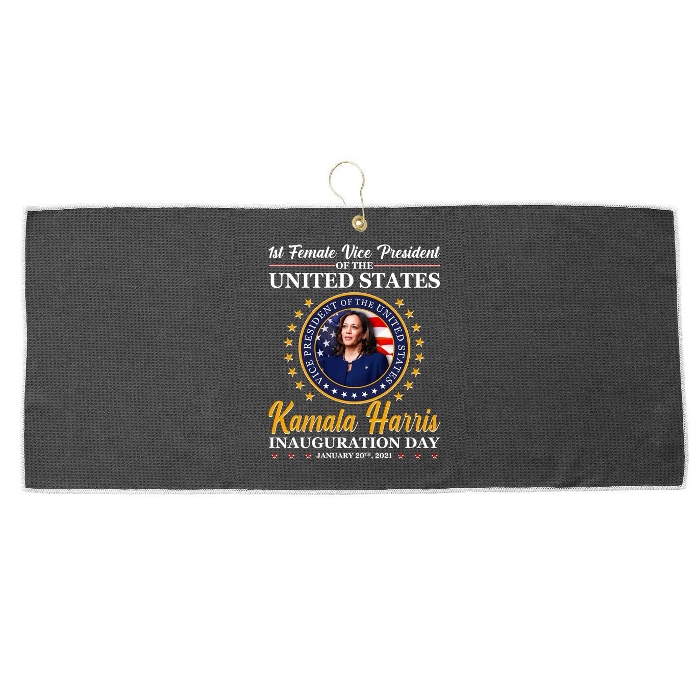 1st First Female Vice President of the United States Kamala Harris Large Microfiber Waffle Golf Towel