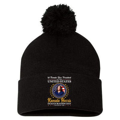 1st First Female Vice President of the United States Kamala Harris Pom Pom 12in Knit Beanie