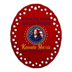 1st First Female Vice President of the United States Kamala Harris Ceramic Oval Ornament