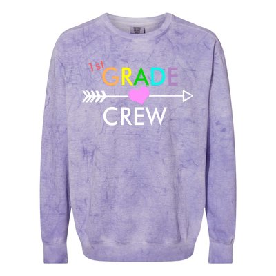 1st Grade Crew Arrow Heart Colorblast Crewneck Sweatshirt