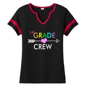 1st Grade Crew Arrow Heart Ladies Halftime Notch Neck Tee