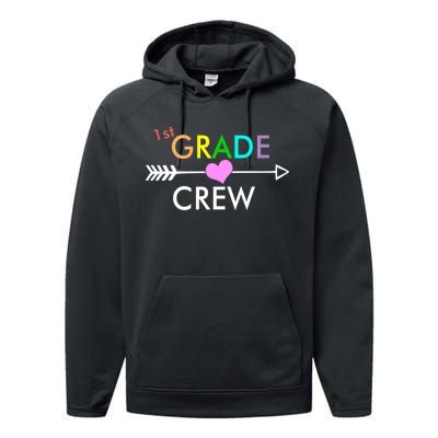 1st Grade Crew Arrow Heart Performance Fleece Hoodie