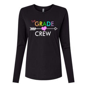 1st Grade Crew Arrow Heart Womens Cotton Relaxed Long Sleeve T-Shirt