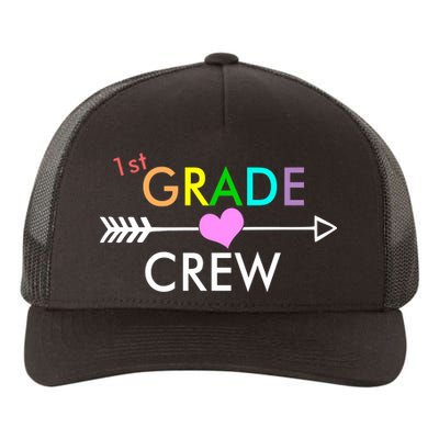 1st Grade Crew Arrow Heart Yupoong Adult 5-Panel Trucker Hat