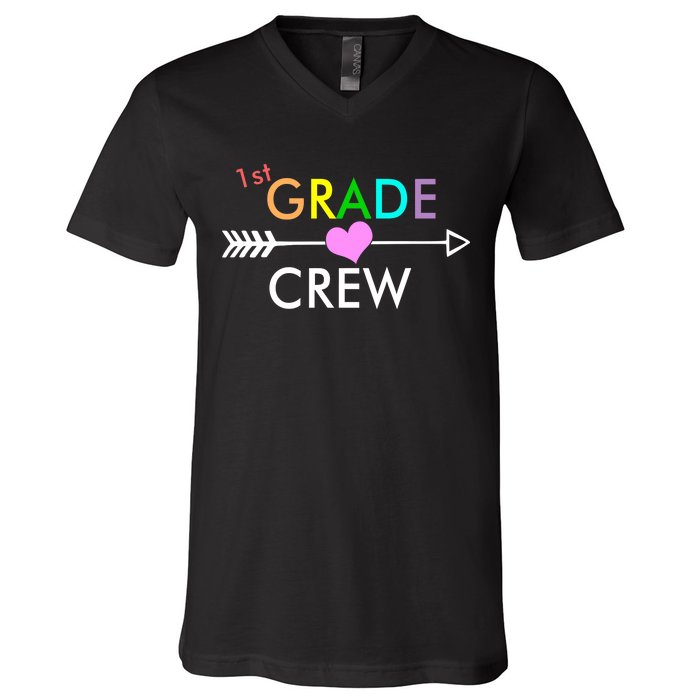 1st Grade Crew Arrow Heart V-Neck T-Shirt