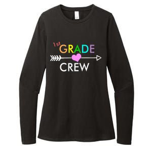 1st Grade Crew Arrow Heart Womens CVC Long Sleeve Shirt