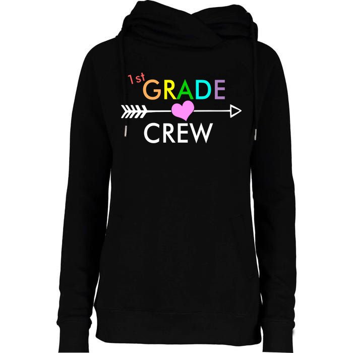 1st Grade Crew Arrow Heart Womens Funnel Neck Pullover Hood